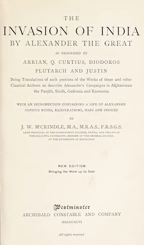 The Invasion of India by Alexander the Great (1896)
