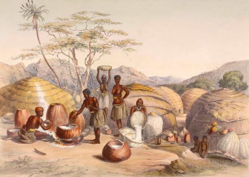 Zulu Women making Beer at Gudu's Kraal on the Tugala River