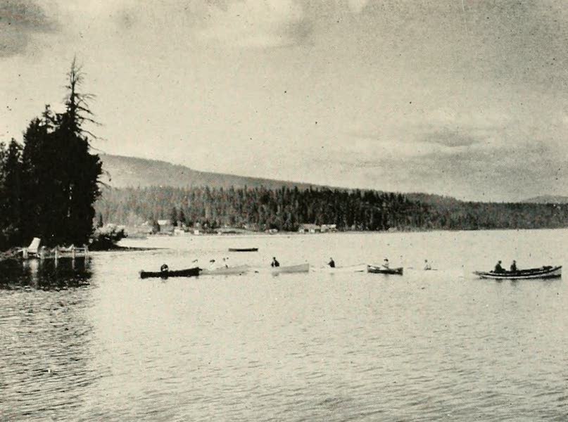The Lake of the Sky, Lake Tahoe - Launch towing boats out to the fishing grounds, Lake Tahoe (1915)