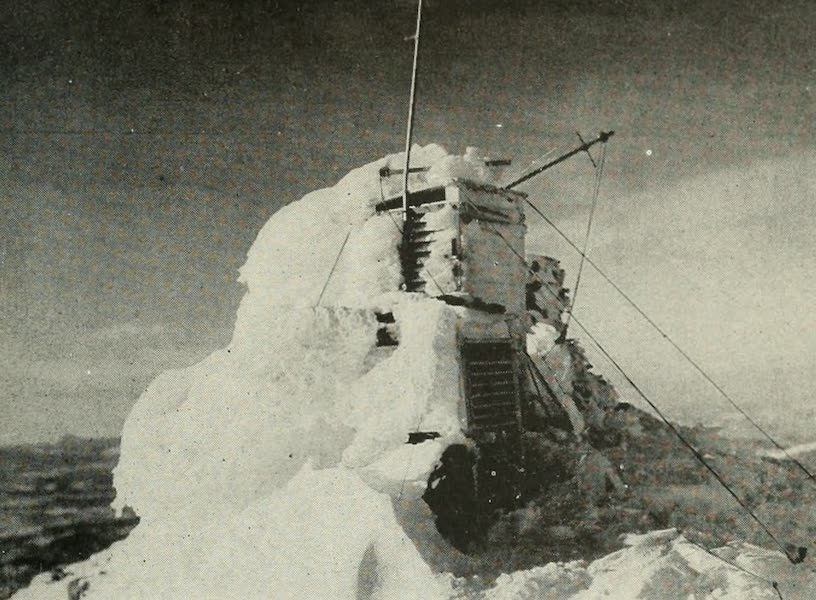 The Lake of the Sky, Lake Tahoe - The Fergusson Metrograph on the summit of Mt. Rose, wrecked by snow... (1915)