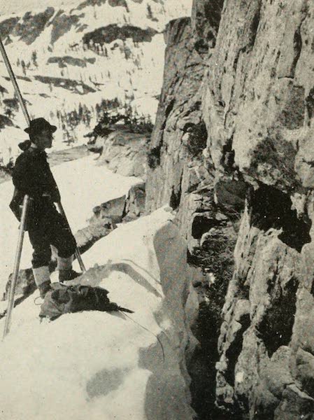 The Lake of the Sky, Lake Tahoe - Snow Surveyor on the Mountains above Glen Alpine in Winter (1915)