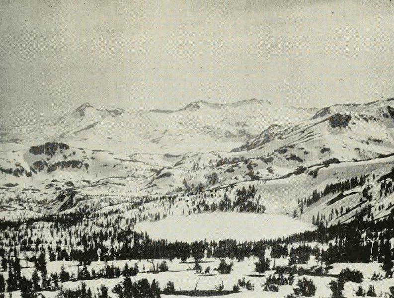 The Lake of the Sky, Lake Tahoe - Gilmore Lake, Pyramid Peak and the Crystal Range, in winter, from summit of Mount Tallac (1915)