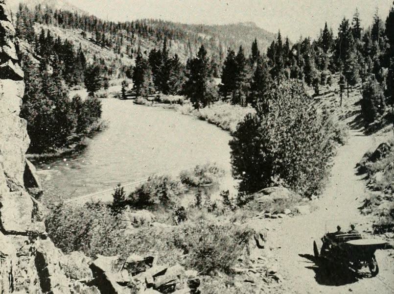 Automobiling along the Picturesque Truckee River, on the way to Lake Tahoe