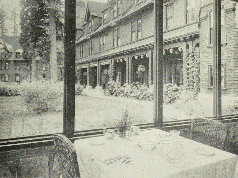 The Lake of the Sky, Lake Tahoe - The Front of Tahoe Tavern from a Table in the Dining-Room (1915)