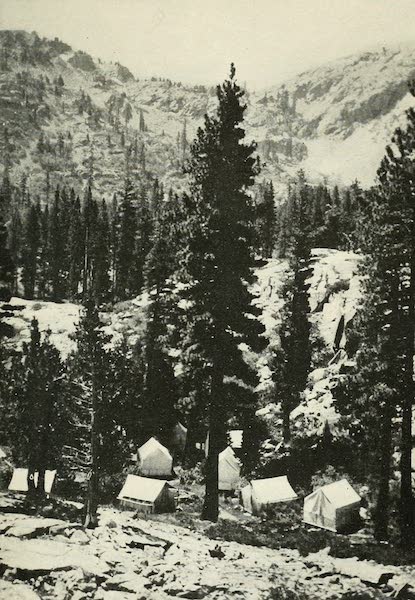 The Lake of the Sky, Lake Tahoe - Cluster of Tents, Glen Alpine Springs (1915)