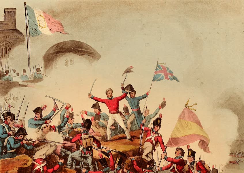 The Martial Achievements of Great Britain - Gen Sir Thomas Picton Storming the Moorish Castle of Badajos. March 31st 1812 (1815)