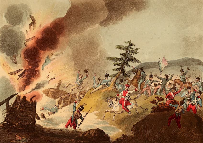 The Martial Achievements of Great Britain - Blowing Up of the Bridge at Elster (1815)
