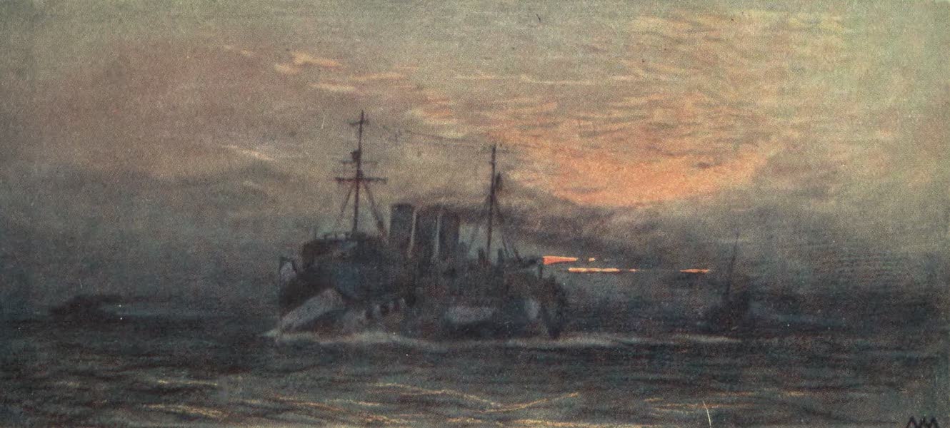 The Naval Front - The Terror by Night : Minelayer Princess Margaret starting on a Night Job (1920)