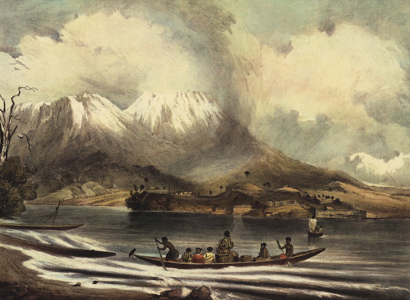 Volcano of Tongariro with Motupoi Pah, from Roto-Aire Lake