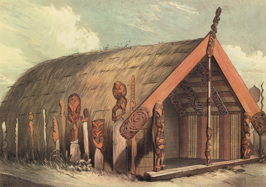The New Zealanders Illustrated - Maketu House, Otawhao Pah. Built by Puatia to commemorate the taking of Maketu (1847)