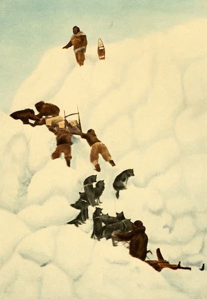 The North Pole - A Typical Example of the Difficulties of Working Sledges Over a Pressure Bridge (1910)
