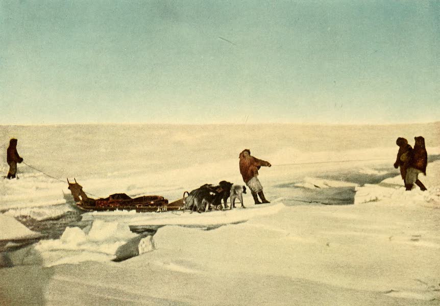 The North Pole - Crossing a Lead on an Ice-Cake as a Ferry Boat (1910)