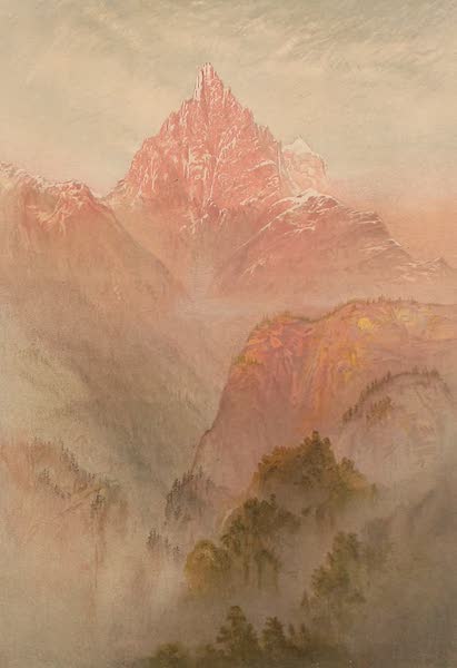 The Peaks & Valleys of the Alps - The Dent du Midi from the Valley of the Rhone (1868)
