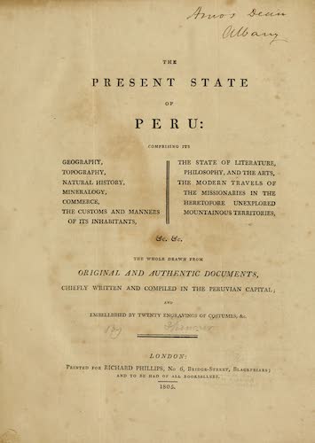 Andes - The Present State of Peru