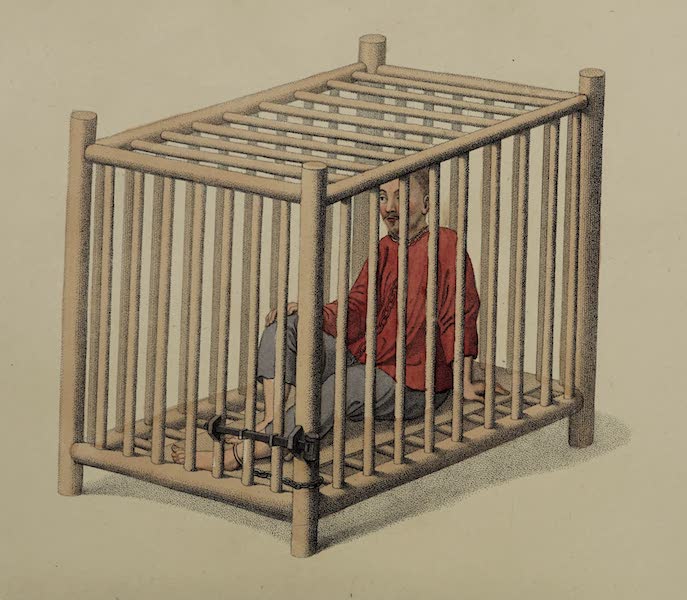 The Punishments of China - A Malefactor in a Cage. (1801)