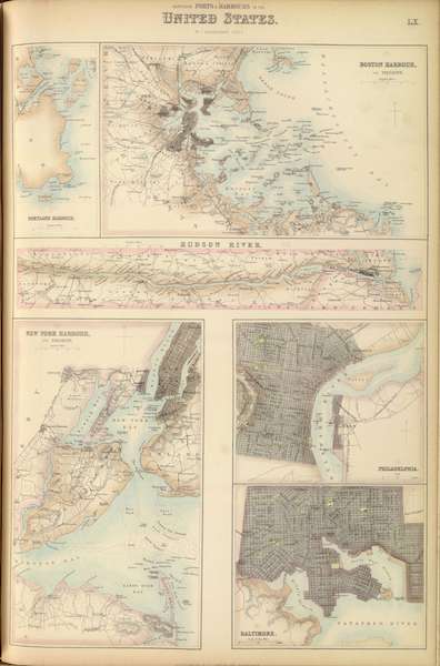 The Royal Illustrated Atlas - Northern Ports and Harbours in the United States (1872)