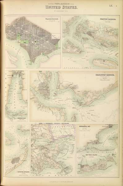 The Royal Illustrated Atlas - Southern Ports and Harbours in the United States (1872)