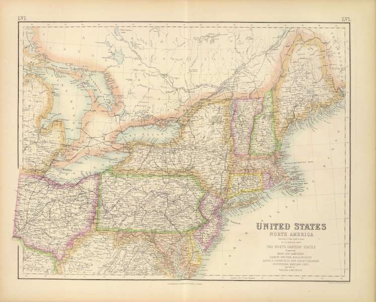 The Royal Illustrated Atlas - United States - North Eastern States (1872)