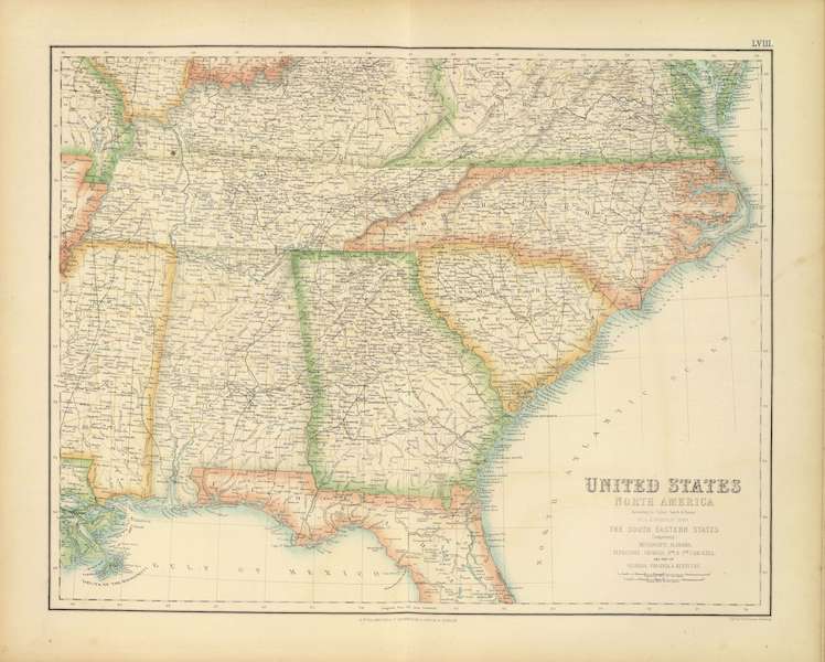The Royal Illustrated Atlas - United States - South Eastern States (1872)
