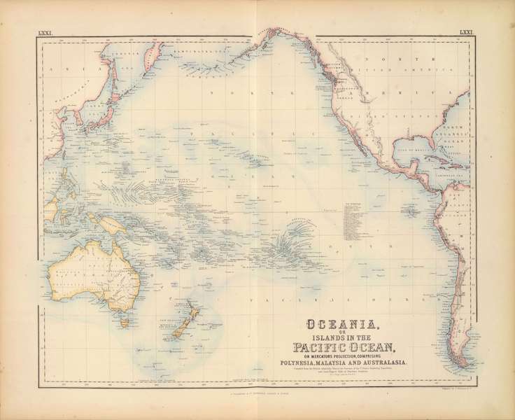 The Royal Illustrated Atlas - Oceania or Islands in the Pacific Ocean (1872)
