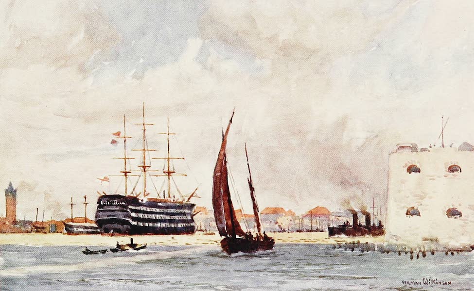 The Royal Navy, Painted and Described - The Entrance to Portsmouth Harbour (1907)