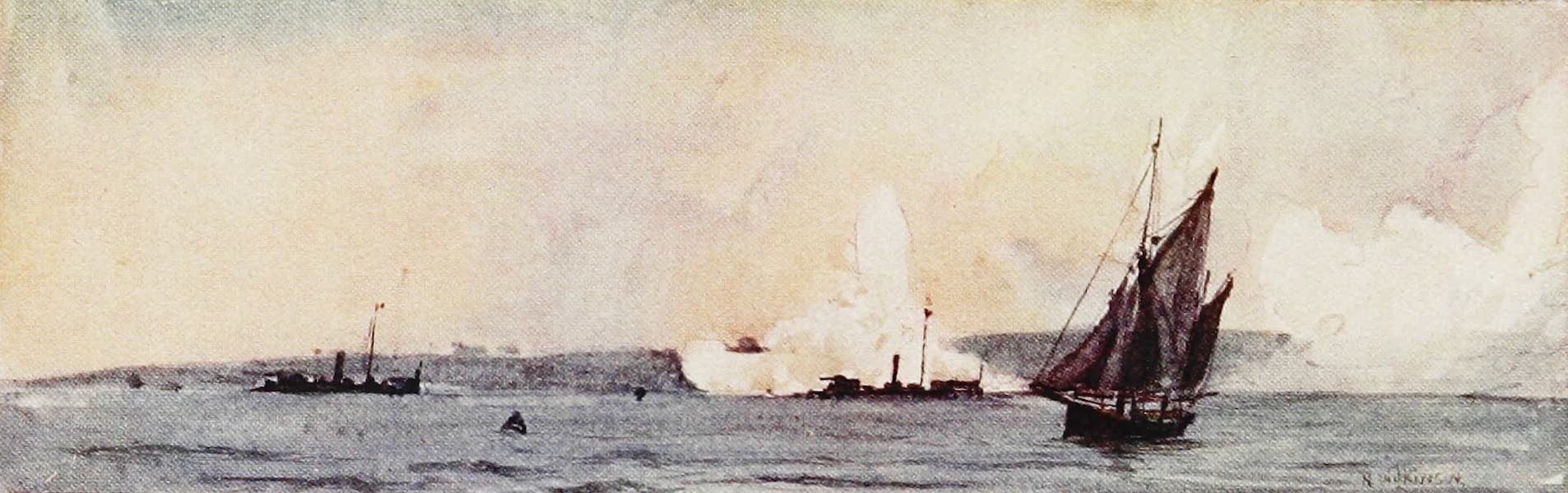 The Royal Navy, Painted and Described - Gunboats practising at Spithead (1907)