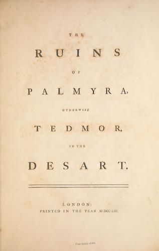 The Ruins of Palmyra (1753)
