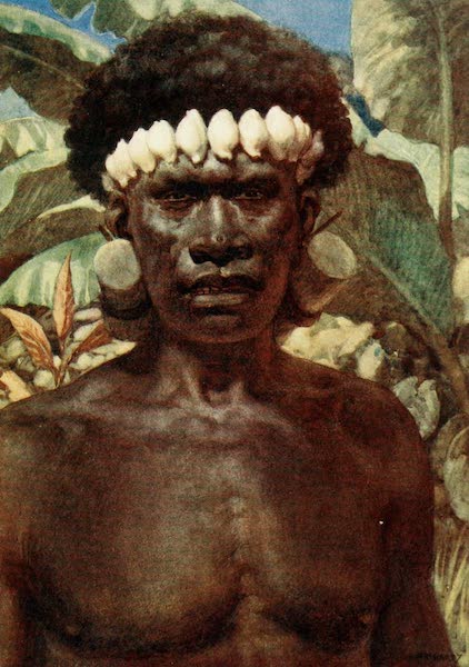 The Savage South Seas, Painted and Described - Portrait of a Solomon Island Cannibal (1907)