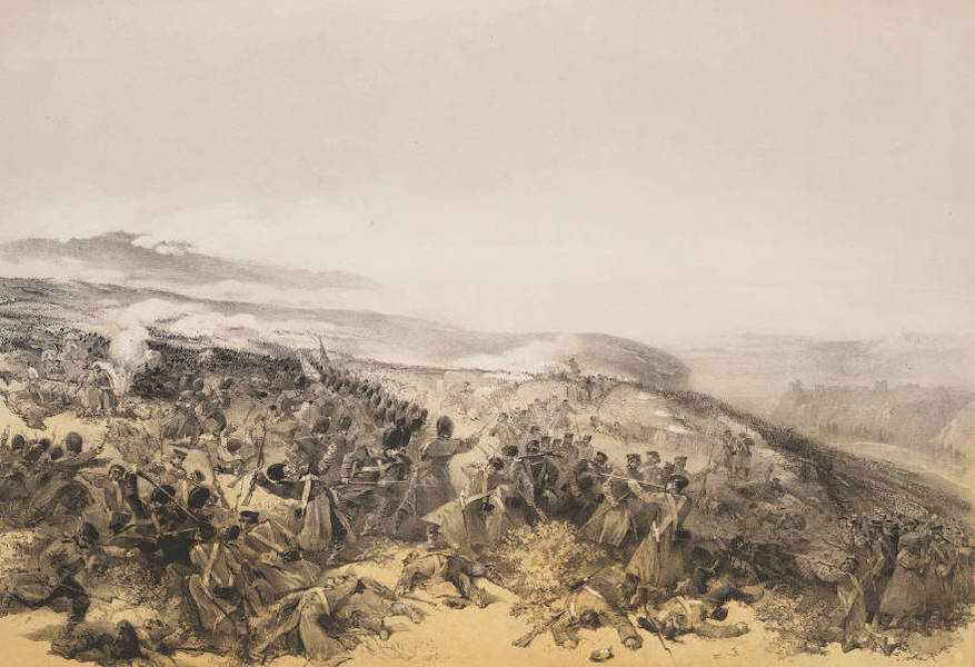 The Seat of War in the East Vol. 1 - Second Charge of the Guards When They Retook the Two Gun Battery at the Battle of Inkermann. (1855)