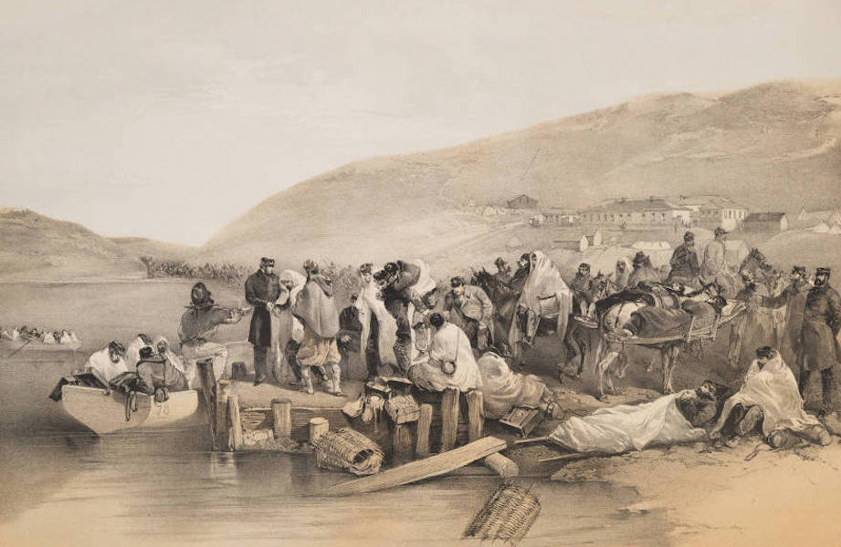 The Seat of War in the East Vol. 1 - Embarkation of the Sick at Balaklava. (1855)