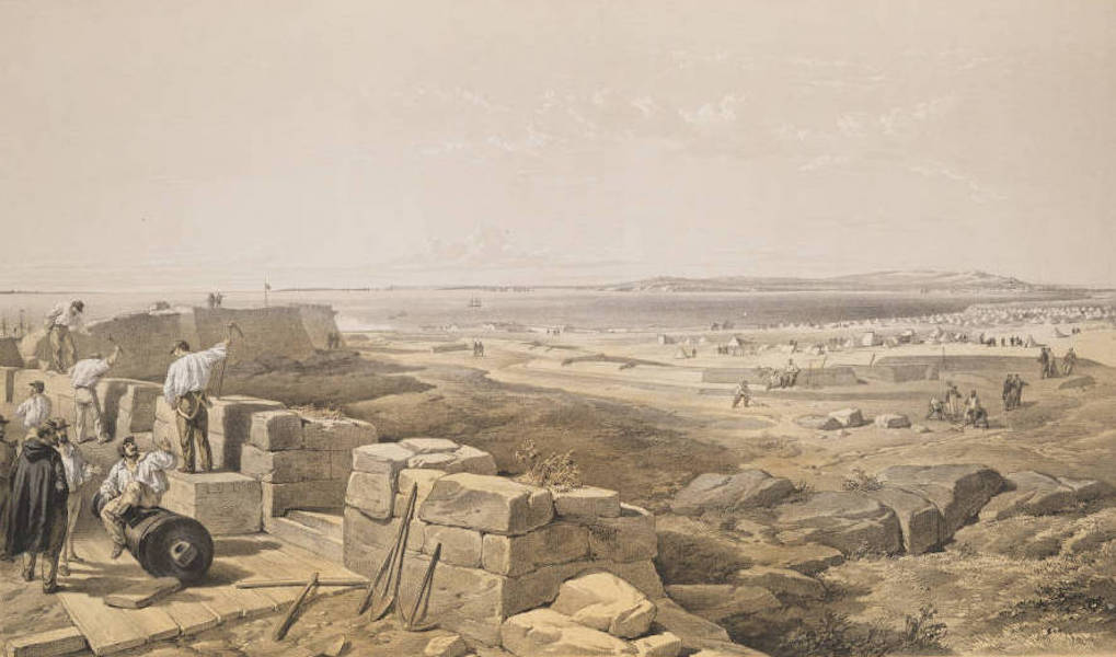 The Seat of War in the East Vol. 2 - Straits of Yenikale with the Bay and Town of Kertch., From the Old Fortress of Yenikale. (1856)