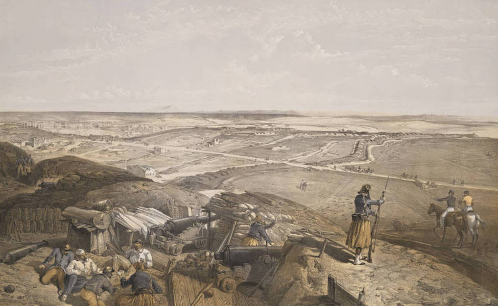 The Seat of War in the East Vol. 2 - Bastion du Mat, from the Central Bastion. (1856)
