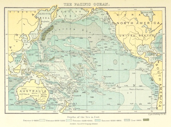 Map Showing the Contours of the Pacific Ocean