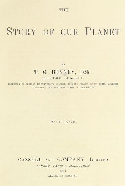 The Story of Our Planet - Title Page (1898)