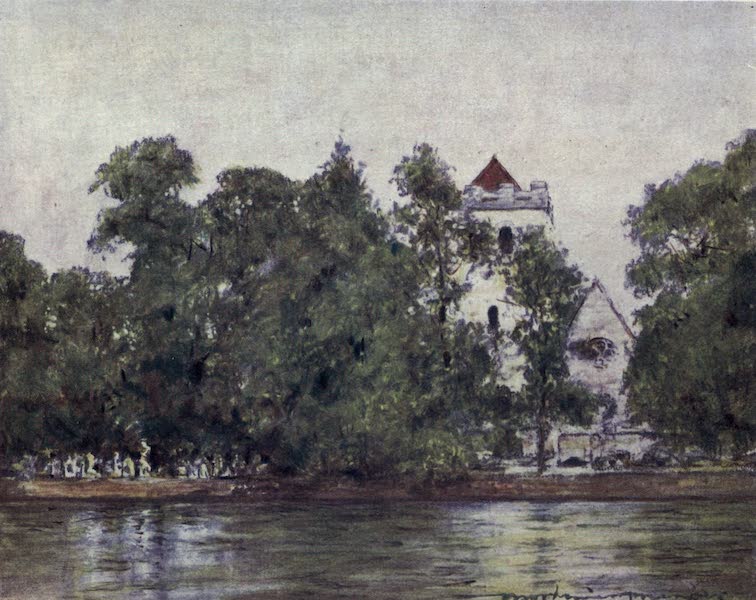 The Thames by Mortimer Menpes - Bisham Church (1906)
