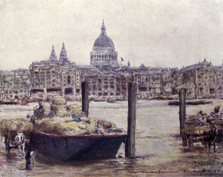 The Thames by Mortimer Menpes - St. Paul's (1906)
