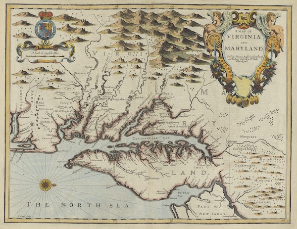 The Theatre of the Empire of Great-Britain - A Map of Virginia and Maryland (1676)