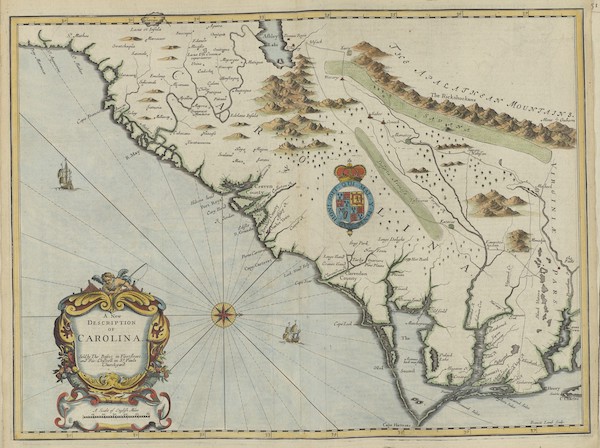 The Theatre of the Empire of Great-Britain - A New Description of Carolina (1676)