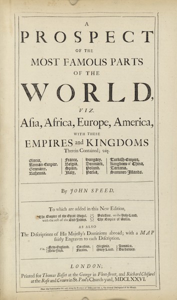 The Theatre of the Empire of Great-Britain - A Prospect of the Most Famous Parts of the World (1676)