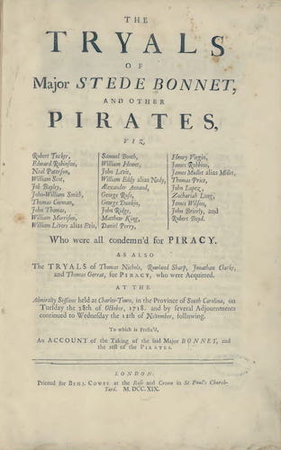 Golden Age of Piracy - The Tryals of Major Stede Bonnet