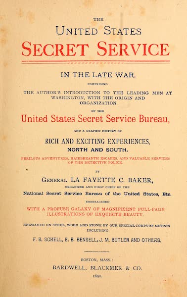 The United States Secret Service in the Late War - Title Page (1890)