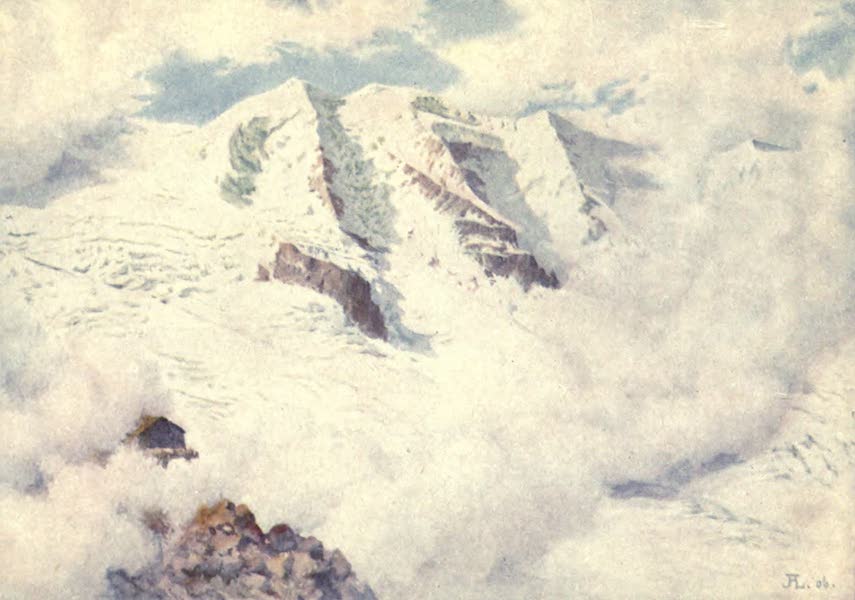 The Upper Engadine Painted and Described - Piz Palu from the Diavolezza Hut (1907)