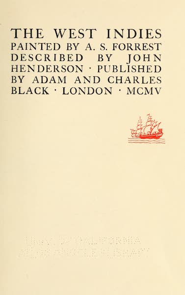 The West Indies, Painted and Described - Title Page (1905)