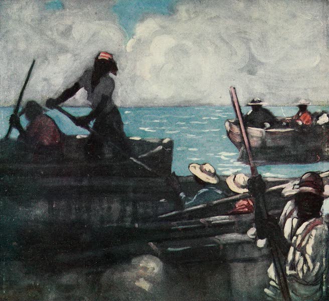 The West Indies, Painted and Described - Lightermen, off Barbadoes (1905)