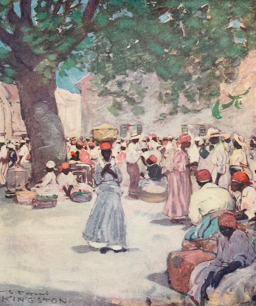 The West Indies, Painted and Described - The Tobacco Market, Kingston (1905)