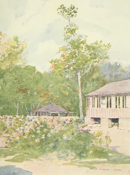 The West Indies, Painted and Described - Outhouses on a Plantation, Jamaica (1905)