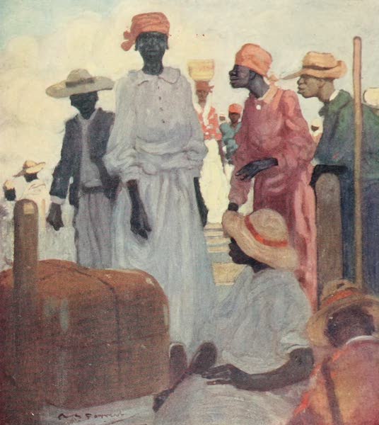 The West Indies, Painted and Described - Passengers embarking from a Quay, St Ann's Bay (1905)