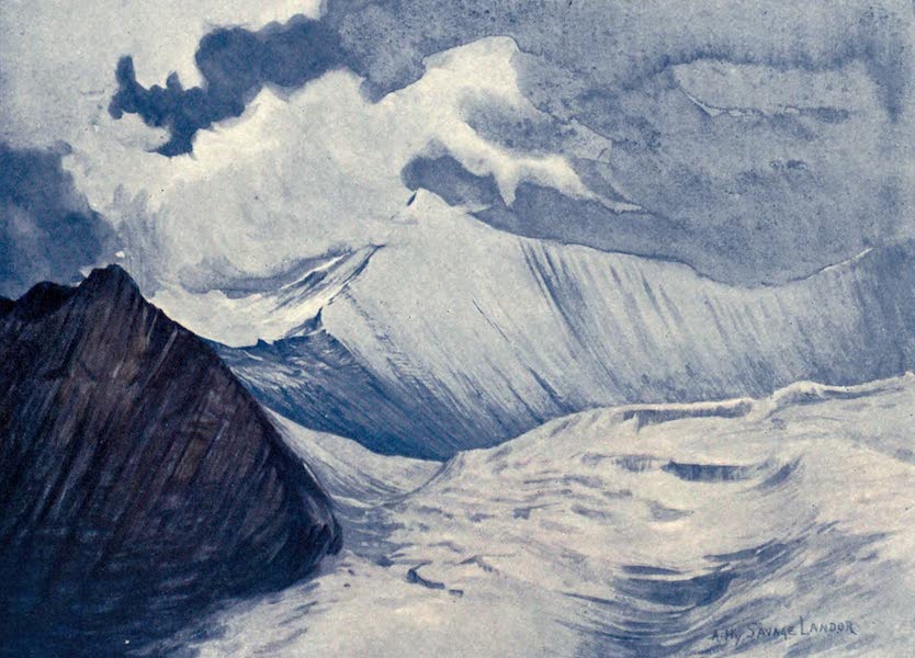 Tibet and Nepal, Painted and Described - One of the Lumpa Peaks and part of the Charles Landor Glacier (1905)