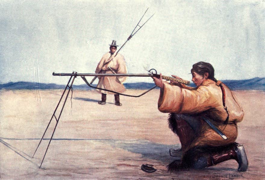 Tibet and Nepal, Painted and Described - Tibetan Soldier at Target Practice (1905)