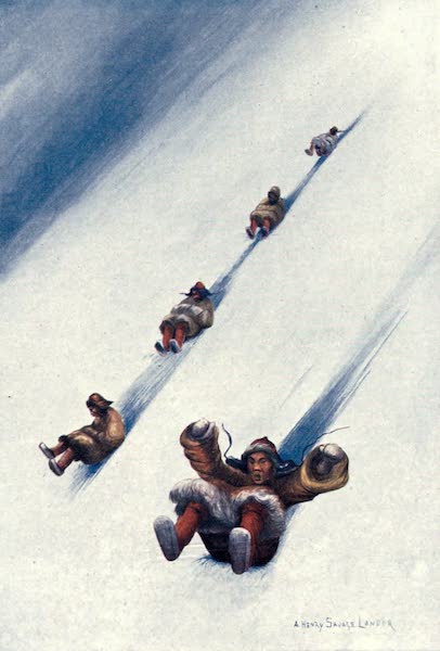 Tibet and Nepal, Painted and Described - Tobogganing made easy (1905)